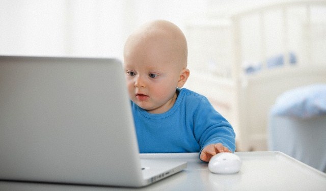 Baby Computer User | Is Social Networking Making Us Antisocial?The Hudsucker