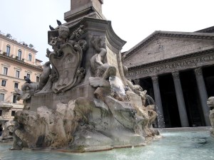 fontana fountain pantheon rome italy